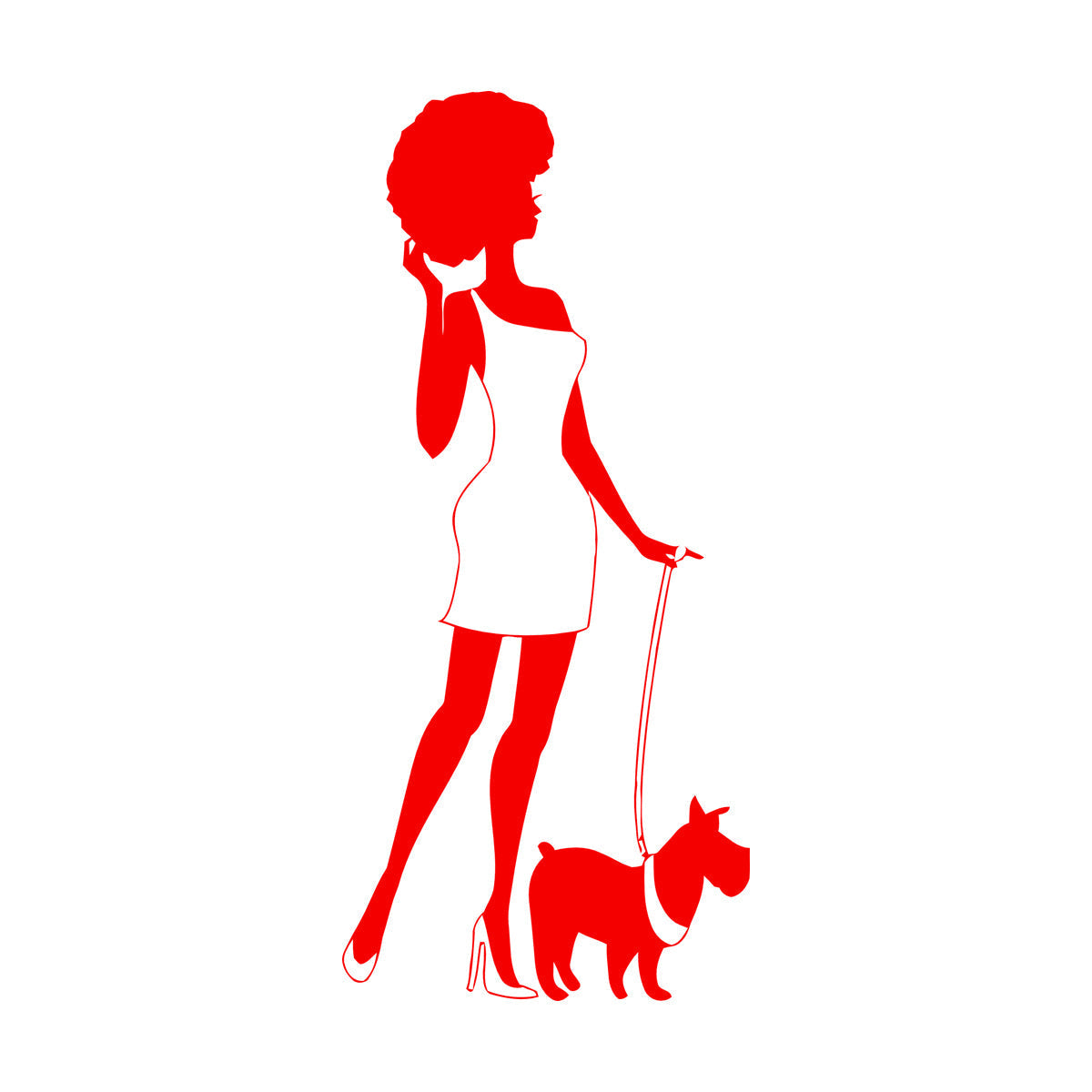 Engraving Decals Afro Lady Woman Style Fashion Dog Waterproof
