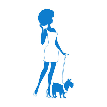 Engraving Decals Afro Lady Woman Style Fashion Dog Waterproof