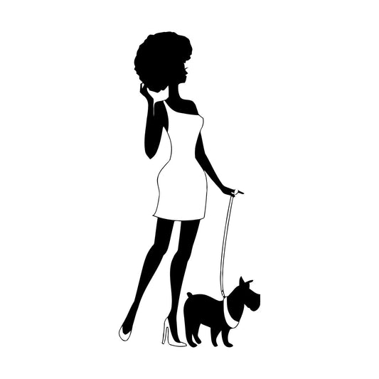 Engraving Decals Afro Lady Woman Style Fashion Dog Waterproof