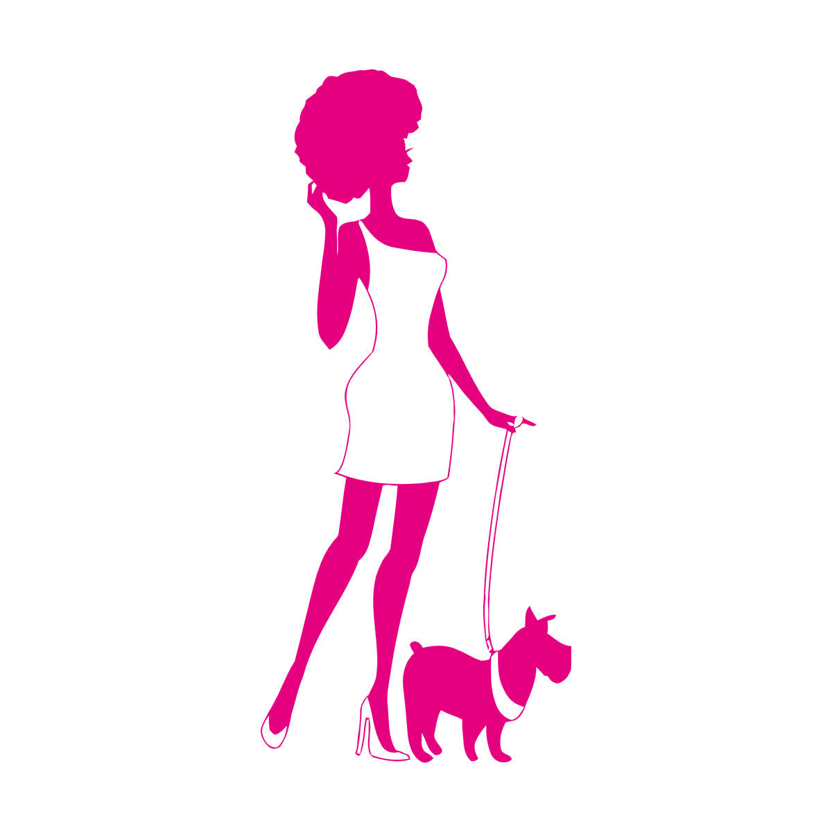 Engraving Decals Afro Lady Woman Style Fashion Dog Waterproof