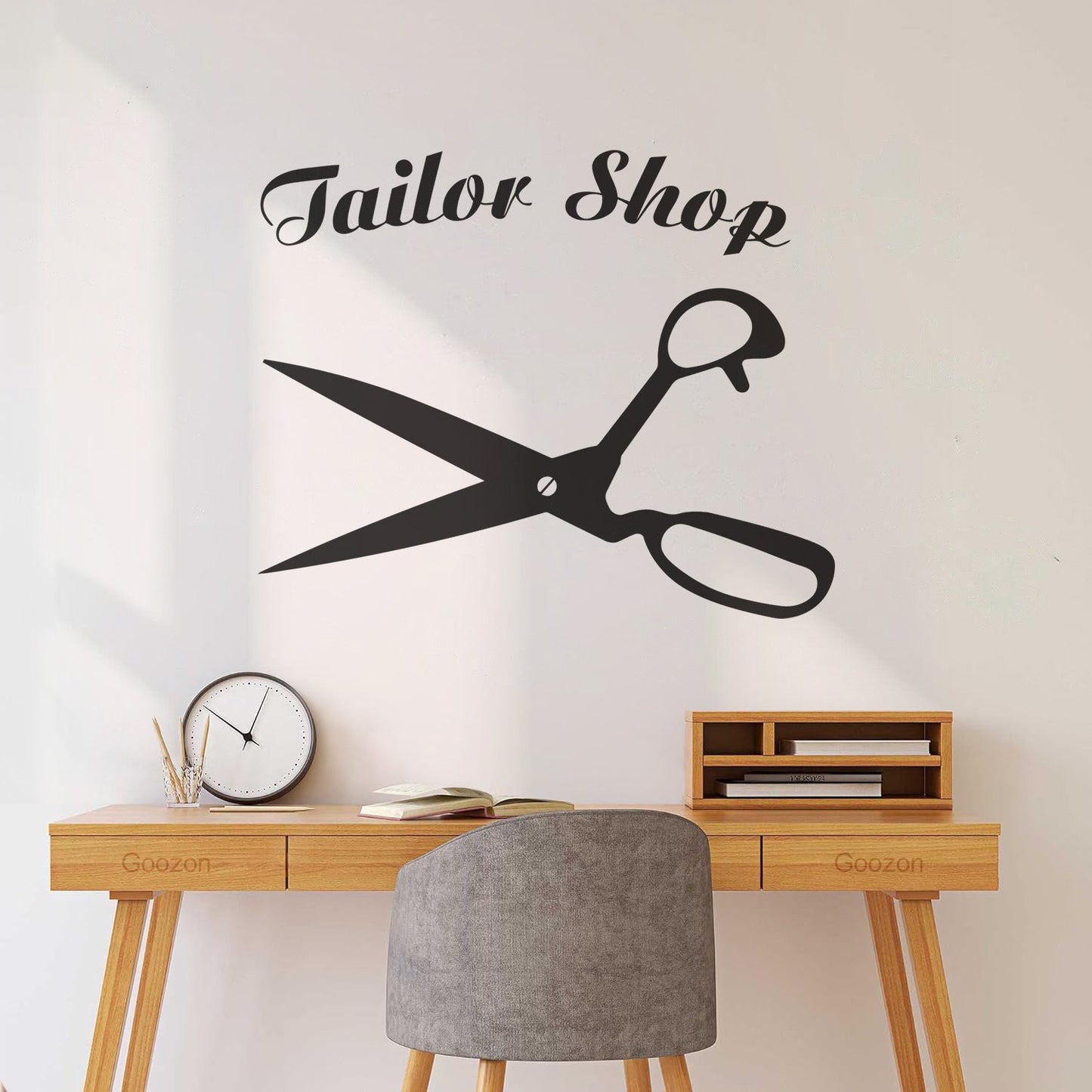 Atelier Scissors Tailor Shop Clothing Designer Mural And Wall Vinyl Decal It Won'T Fall Off