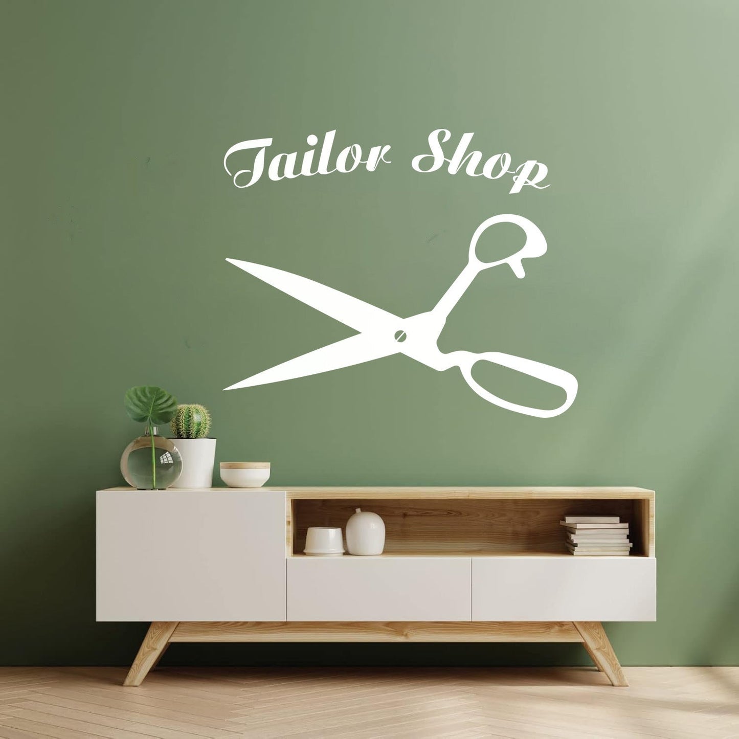 Atelier Scissors Tailor Shop Clothing Designer Mural And Wall Vinyl Decal It Won'T Fall Off
