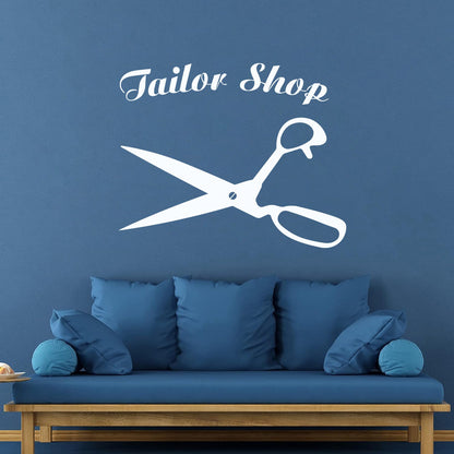 Atelier Scissors Tailor Shop Clothing Designer Mural And Wall Vinyl Decal It Won'T Fall Off