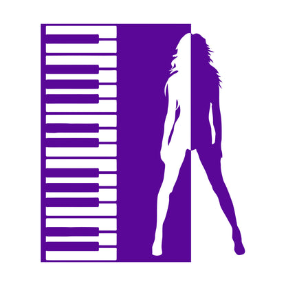 Wall Stickers Beautiful Girl Figure Piano Music Wall Beautification