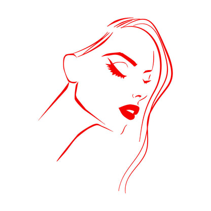 Fine Carving Decals Beautiful Girl Lips Beauty Hair Salon Barbershop Car Body Decoration