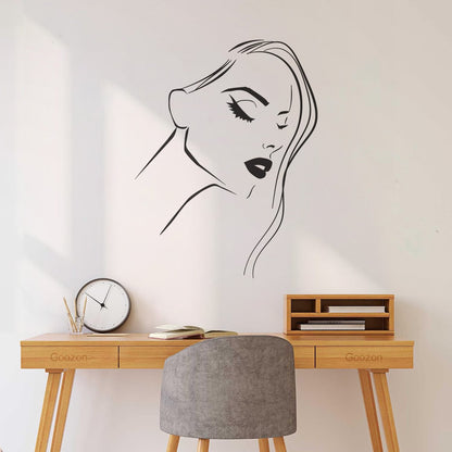 Fine Carving Decals Beautiful Girl Lips Beauty Hair Salon Barbershop Car Body Decoration