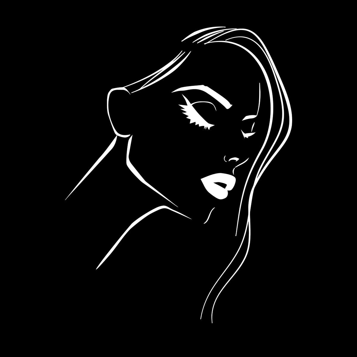 Fine Carving Decals Beautiful Girl Lips Beauty Hair Salon Barbershop Car Body Decoration