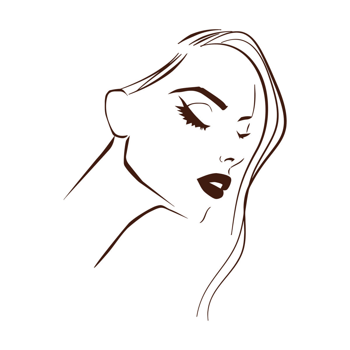 Fine Carving Decals Beautiful Girl Lips Beauty Hair Salon Barbershop Car Body Decoration