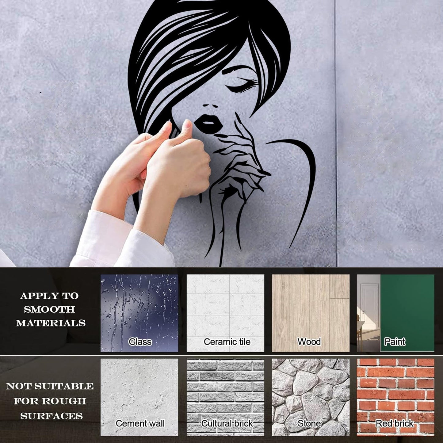 Engraving Decals Beauty Hair Manicure Salon Fashion Makeup Easy Installation