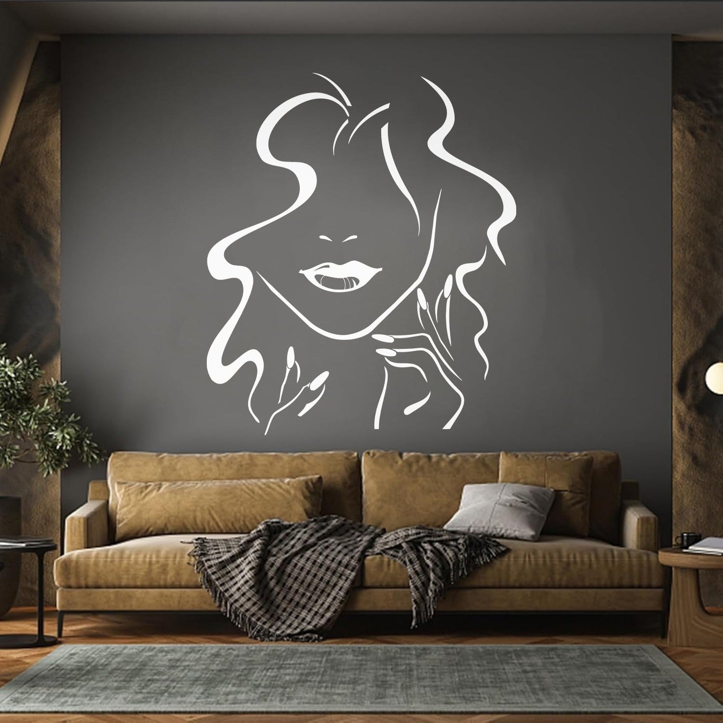 Mural And Wall Vinyl Decal Beauty Hair Salon Girl Lips Nails Makeup Art Mural Painting