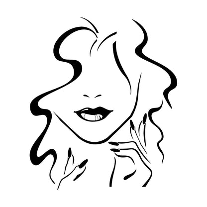 Mural And Wall Vinyl Decal Beauty Hair Salon Girl Lips Nails Makeup Art Mural Painting