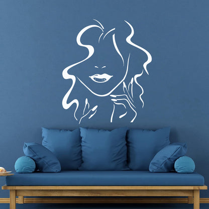 Mural And Wall Vinyl Decal Beauty Hair Salon Girl Lips Nails Makeup Art Mural Painting