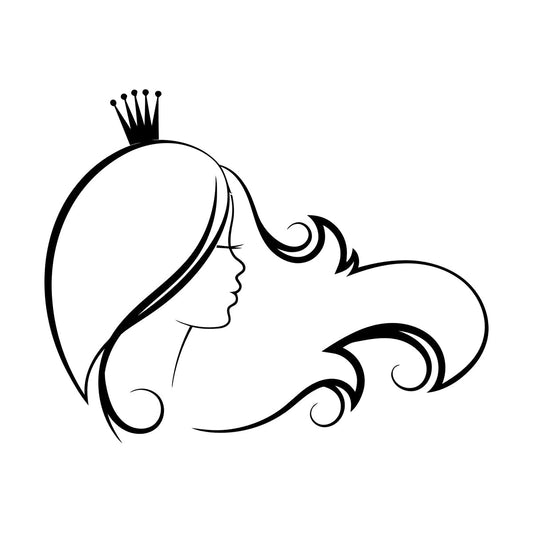 Beauty Princess Crown Girl Wall Stickers Paster Paper Multiple Size Options