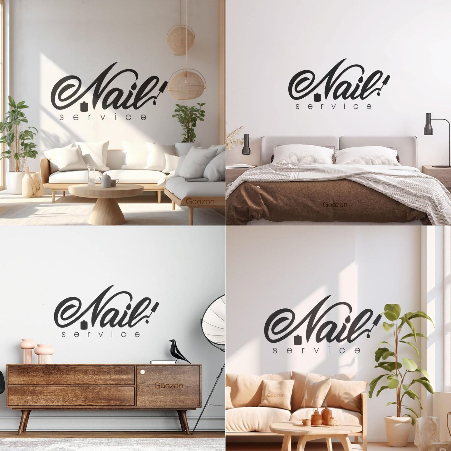 Wall Vinyl Sticker Decor Beauty Salon Nail Service Manicure Polish Fashion Waterproof