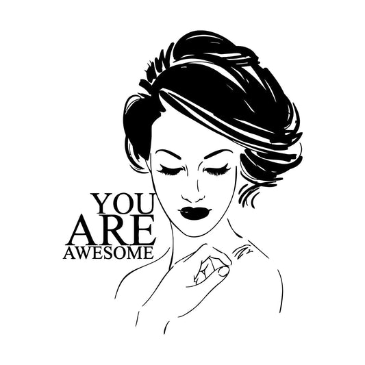 Fine Carving Stickers Beauty Salon Quote Girl It Won'T Fall Off