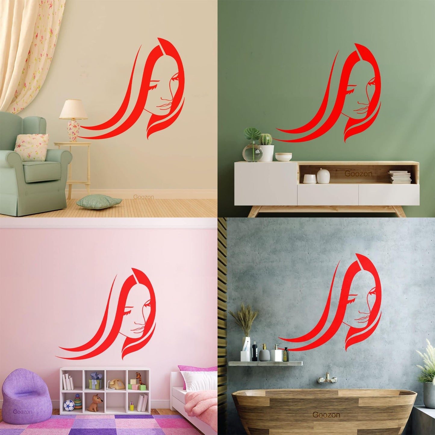 Wall Stickers Beauty Salon Woman Girl Hair Stylist Spa Personalized Customization