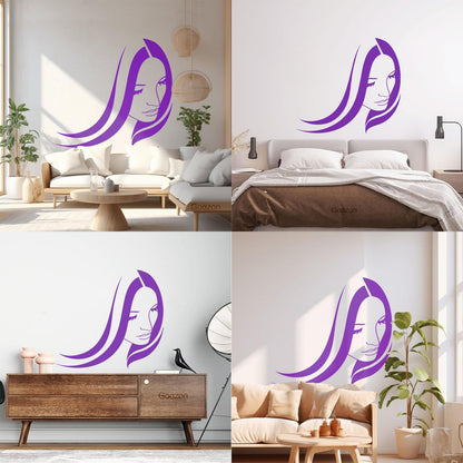 Wall Stickers Beauty Salon Woman Girl Hair Stylist Spa Personalized Customization