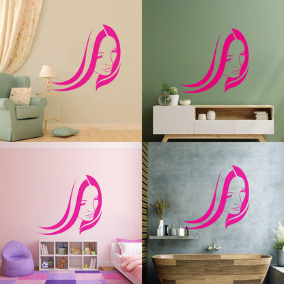 Wall Stickers Beauty Salon Woman Girl Hair Stylist Spa Personalized Customization