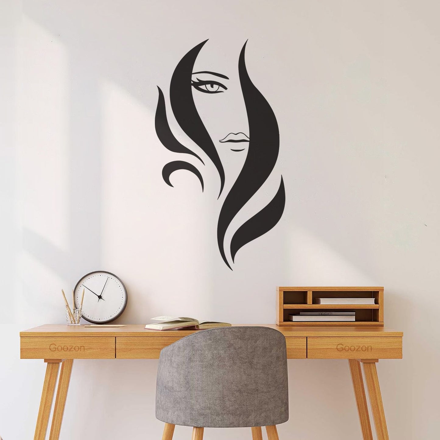 Vinyl Art Sticker Beauty Salon Woman Stylist Hair Barbershop Art Decoration