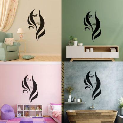 Vinyl Art Sticker Beauty Salon Woman Stylist Hair Barbershop Art Decoration