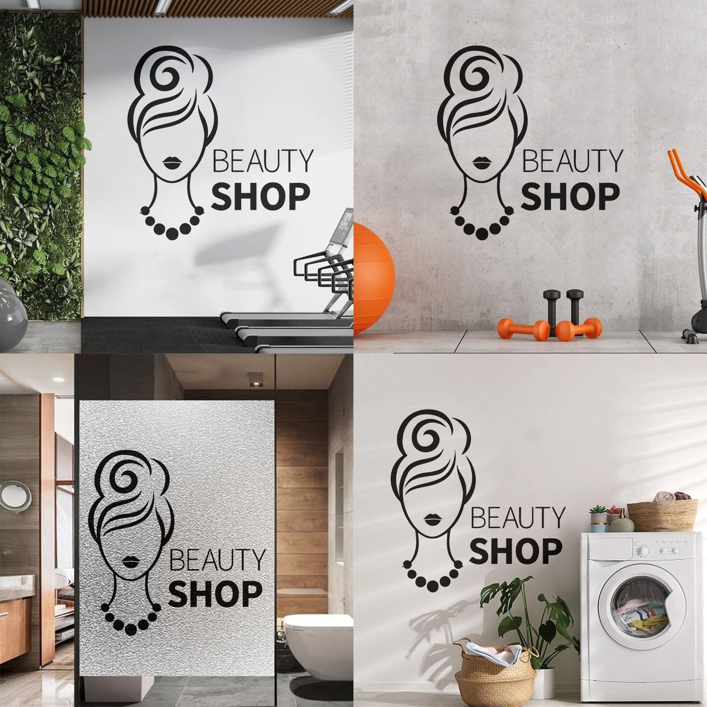 Beauty Shop Woman Fashion Girl Lettering Decals Car Body Decoration