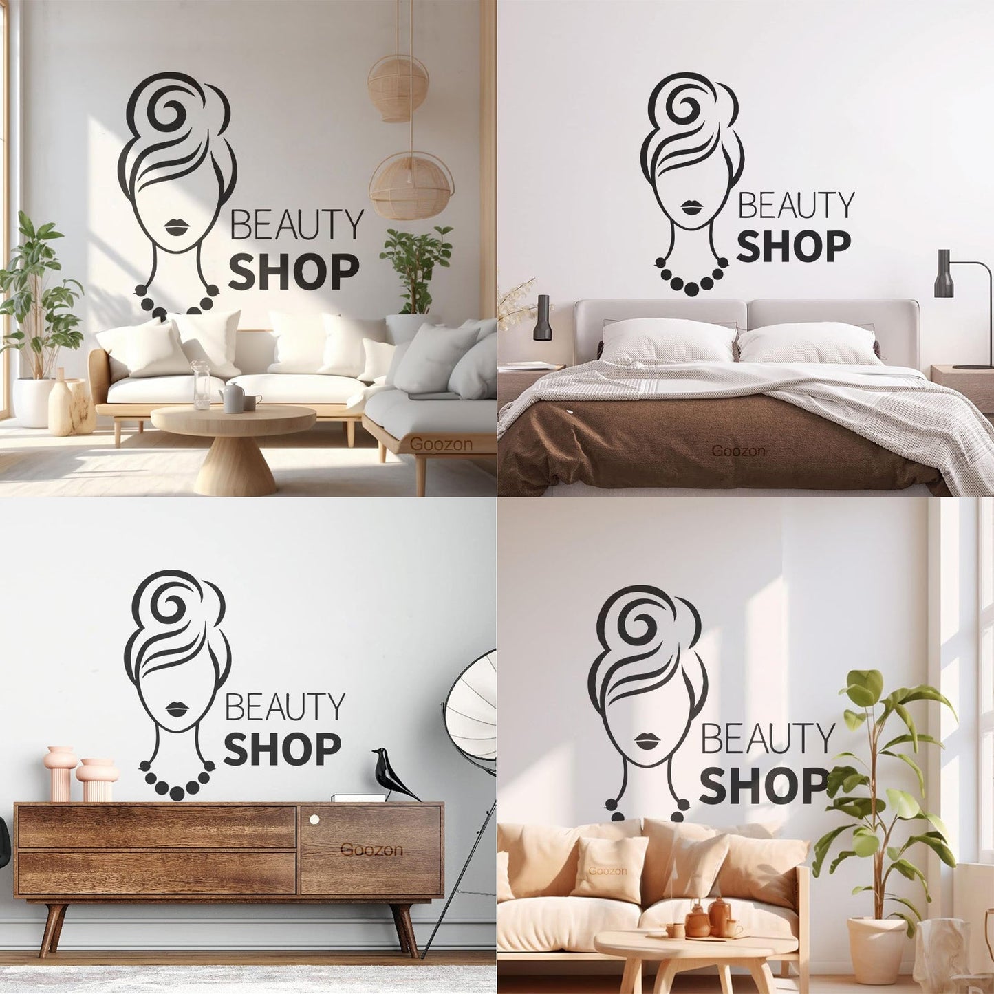 Beauty Shop Woman Fashion Girl Lettering Decals Car Body Decoration