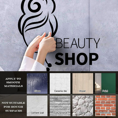 Beauty Shop Woman Fashion Girl Lettering Decals Car Body Decoration