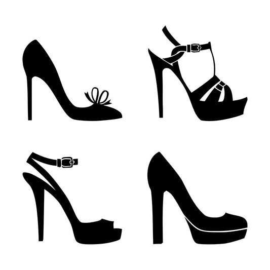 Wall Decals Pvc Beauty Slipper Girl Fashion Shoe Store Shopping Window Decals