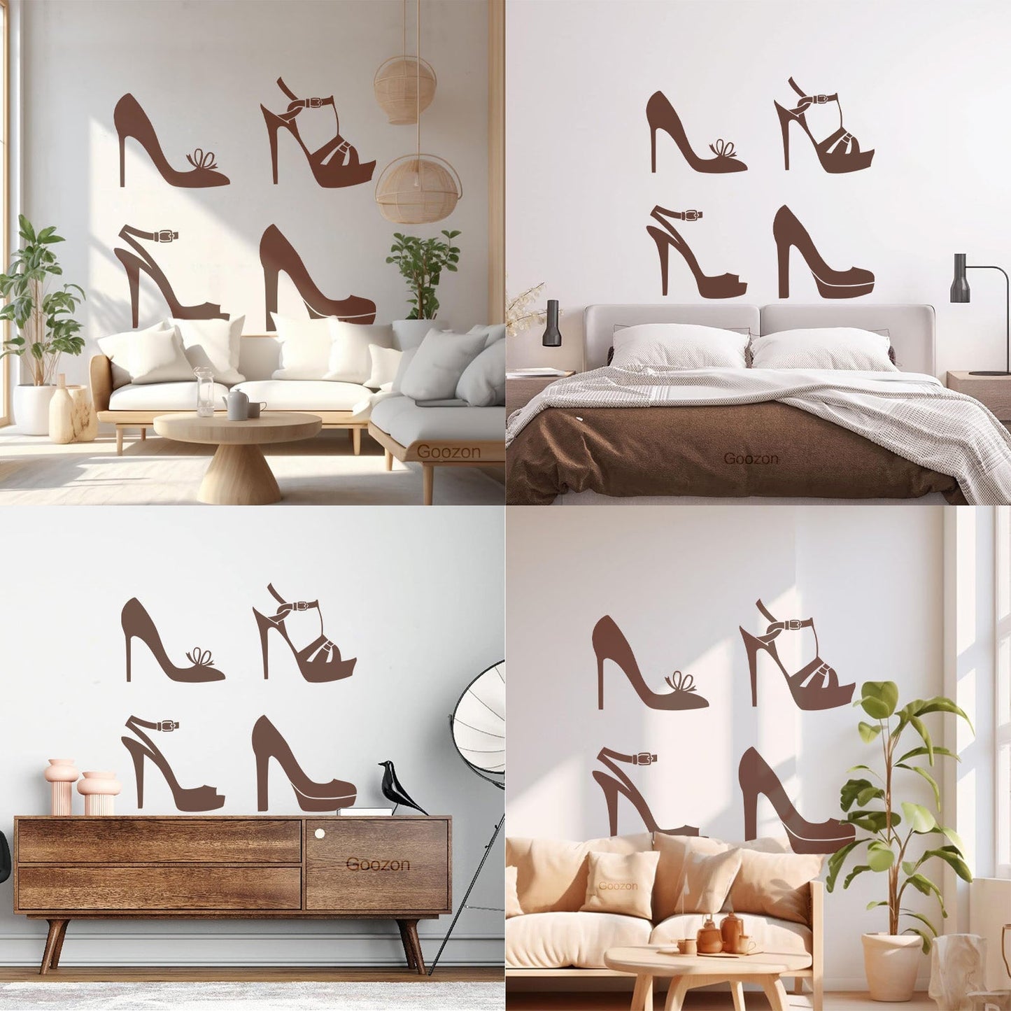 Wall Decals Pvc Beauty Slipper Girl Fashion Shoe Store Shopping Window Decals