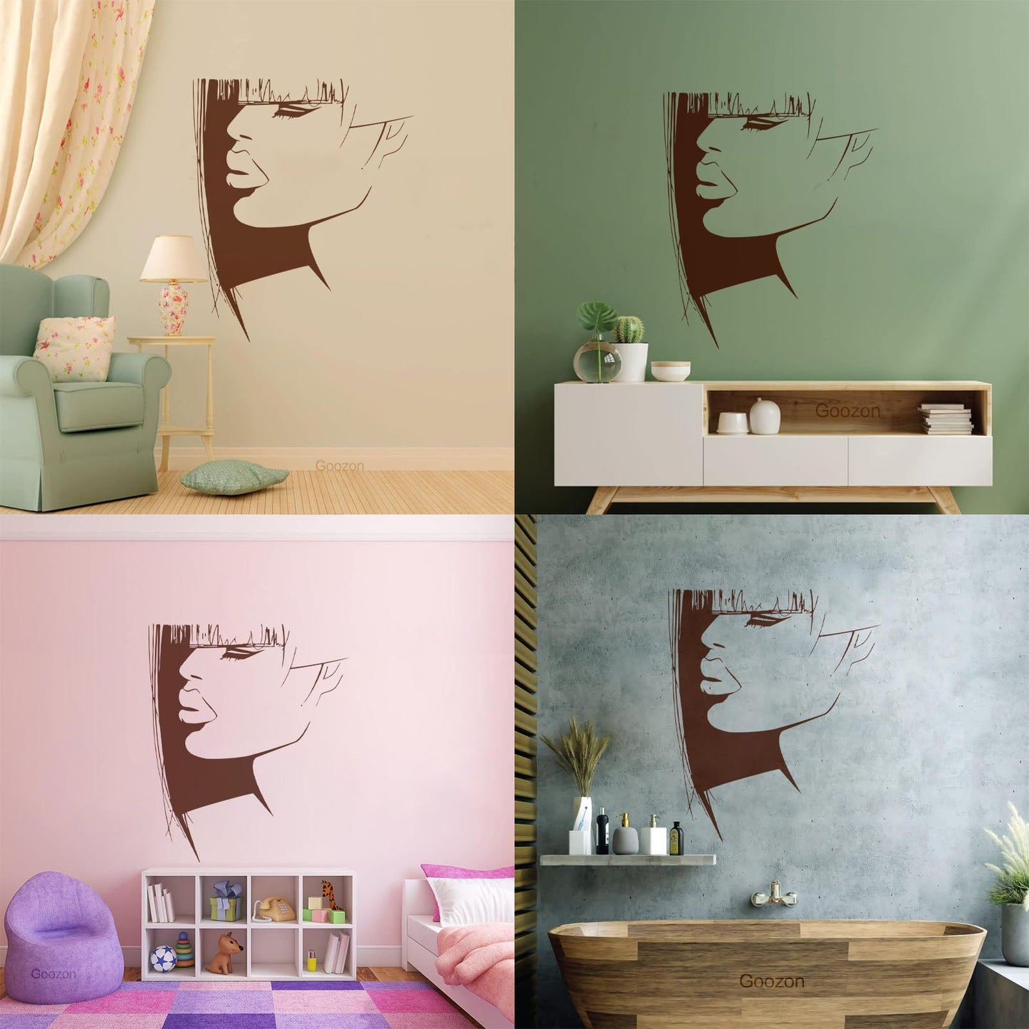 Lettering Stickers Beauty Woman Hair Salon Barbershop Stylist Glass Stickers