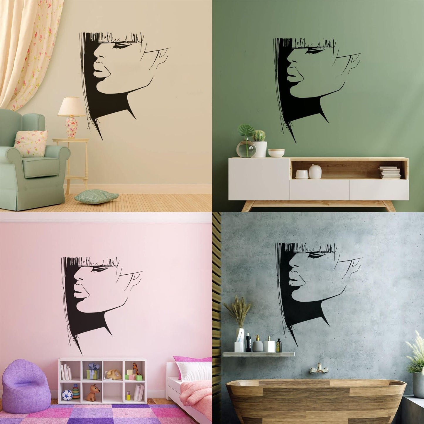 Lettering Stickers Beauty Woman Hair Salon Barbershop Stylist Glass Stickers