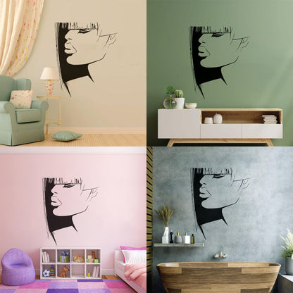 Lettering Stickers Beauty Woman Hair Salon Barbershop Stylist Glass Stickers