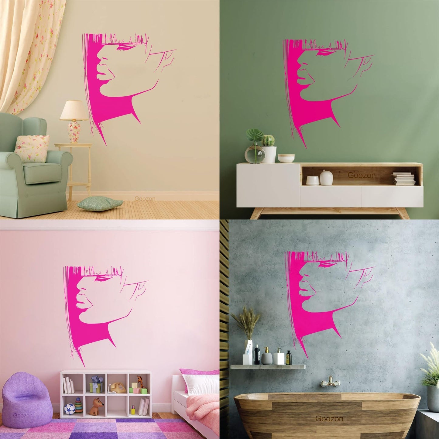 Lettering Stickers Beauty Woman Hair Salon Barbershop Stylist Glass Stickers