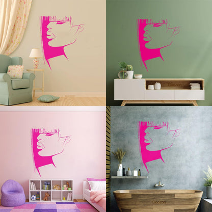 Lettering Stickers Beauty Woman Hair Salon Barbershop Stylist Glass Stickers