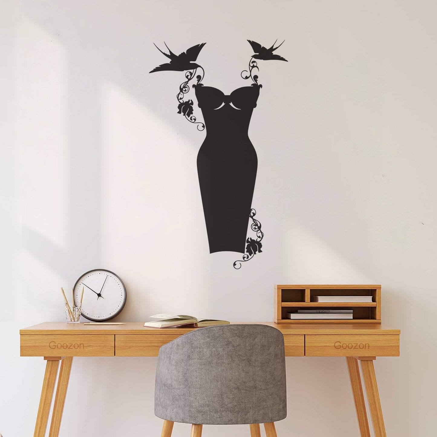 Wall Decals Paster Paper Black Dress Shop Fashion Clothes Shopping Store Decoration