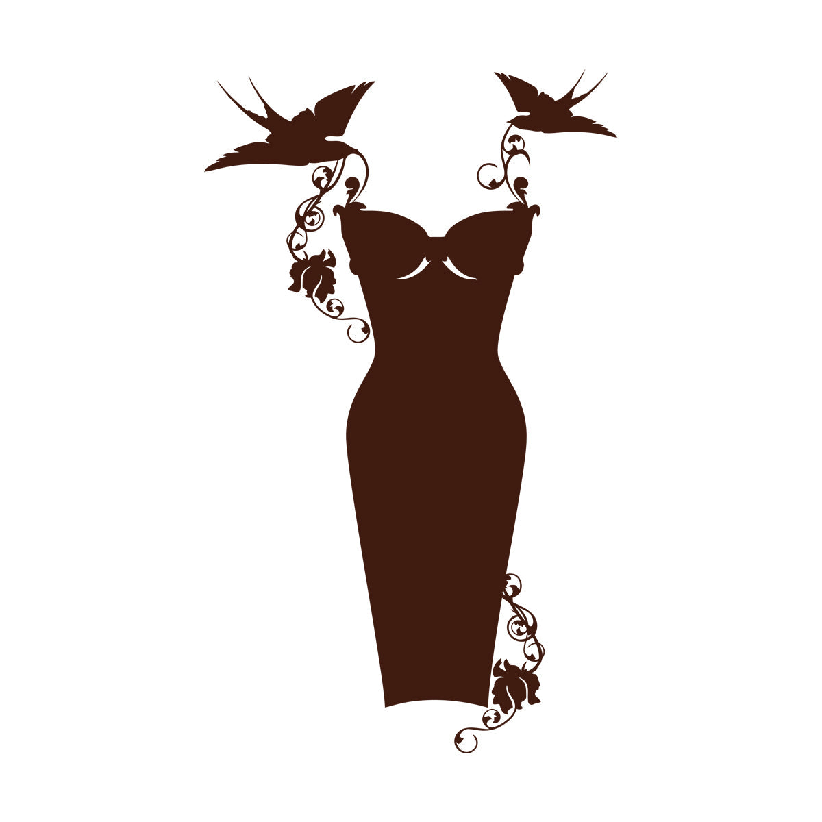 Wall Decals Paster Paper Black Dress Shop Fashion Clothes Shopping Store Decoration