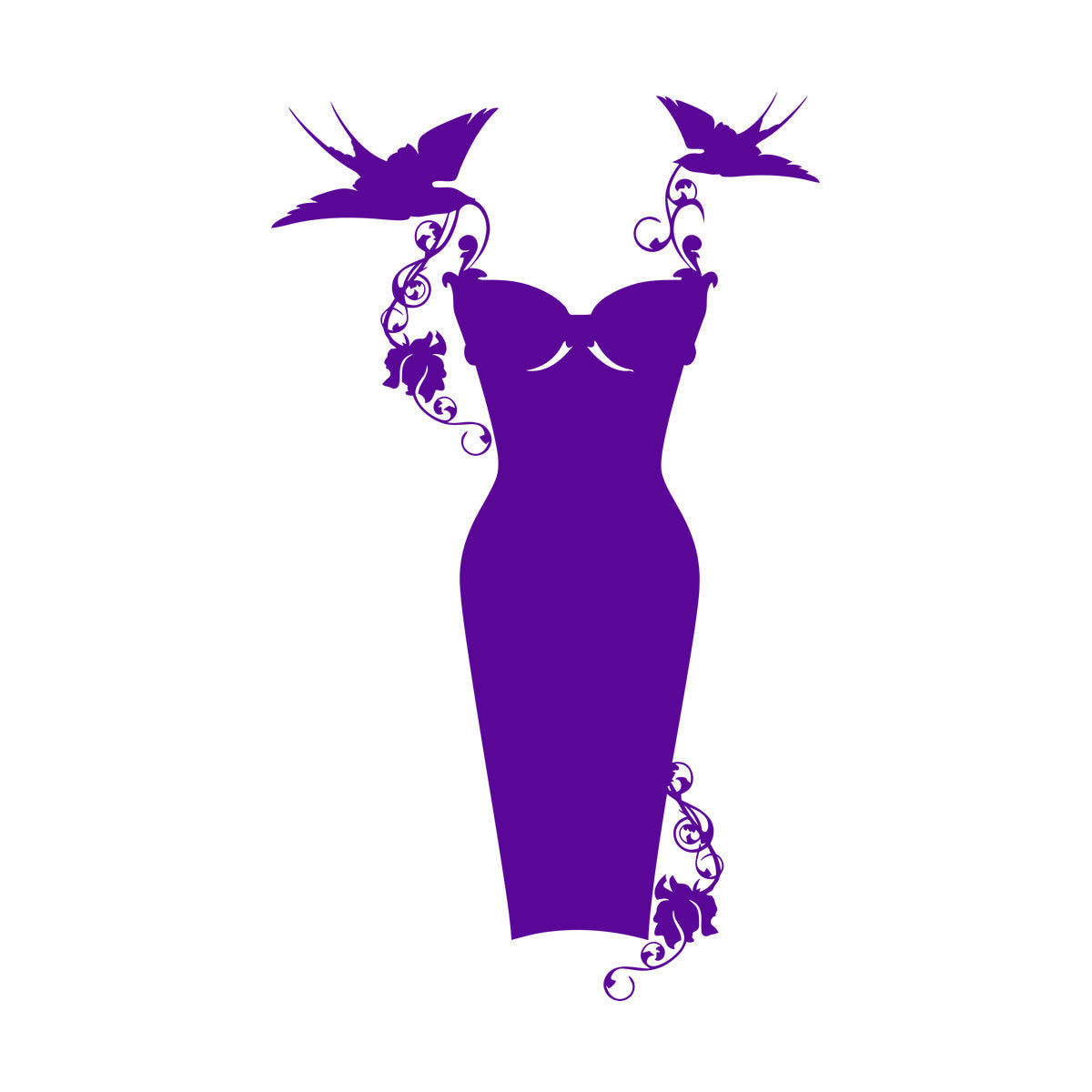 Wall Decals Paster Paper Black Dress Shop Fashion Clothes Shopping Store Decoration