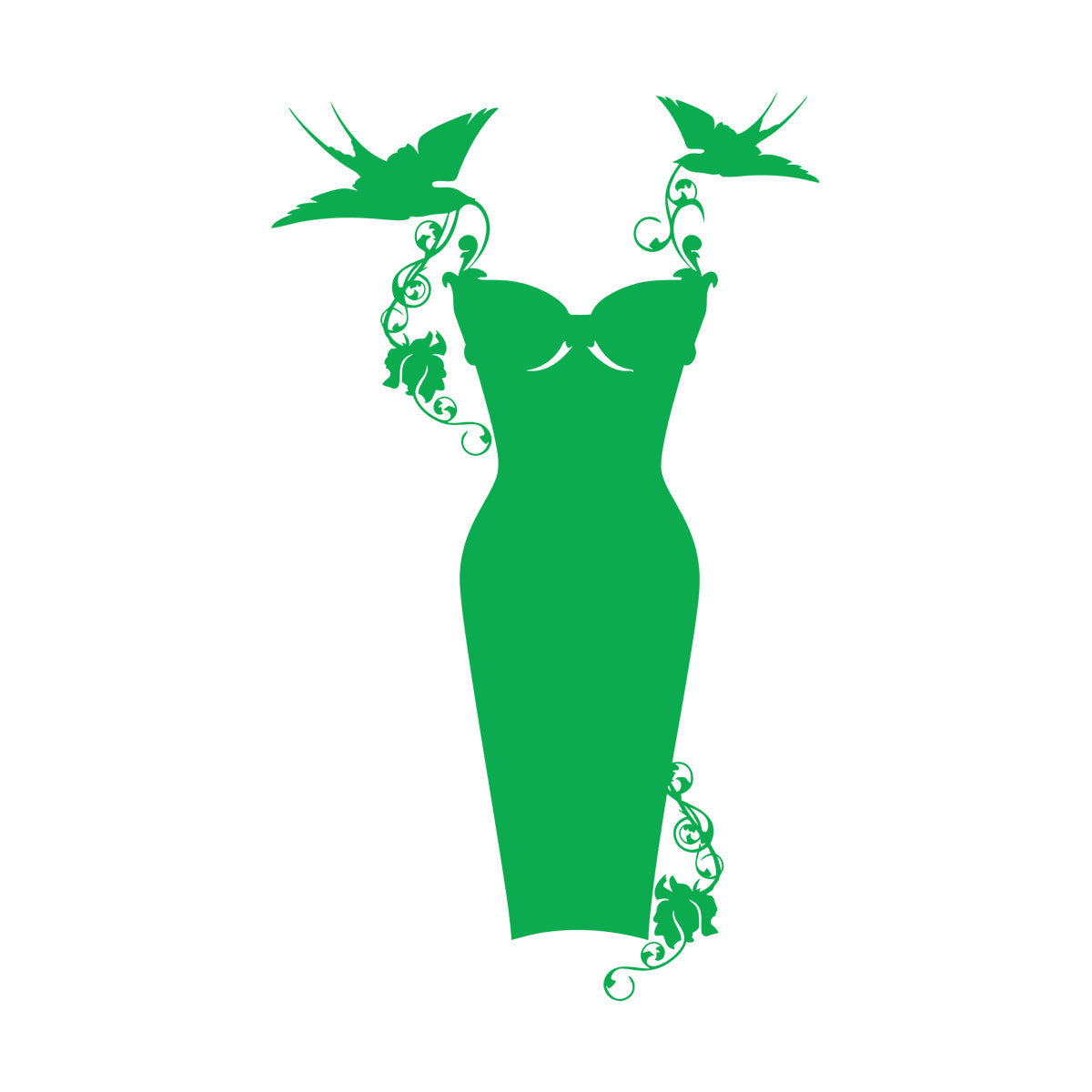 Wall Decals Paster Paper Black Dress Shop Fashion Clothes Shopping Store Decoration