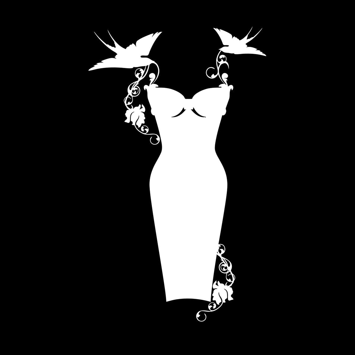 Wall Decals Paster Paper Black Dress Shop Fashion Clothes Shopping Store Decoration