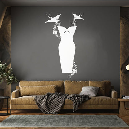Wall Decals Paster Paper Black Dress Shop Fashion Clothes Shopping Store Decoration