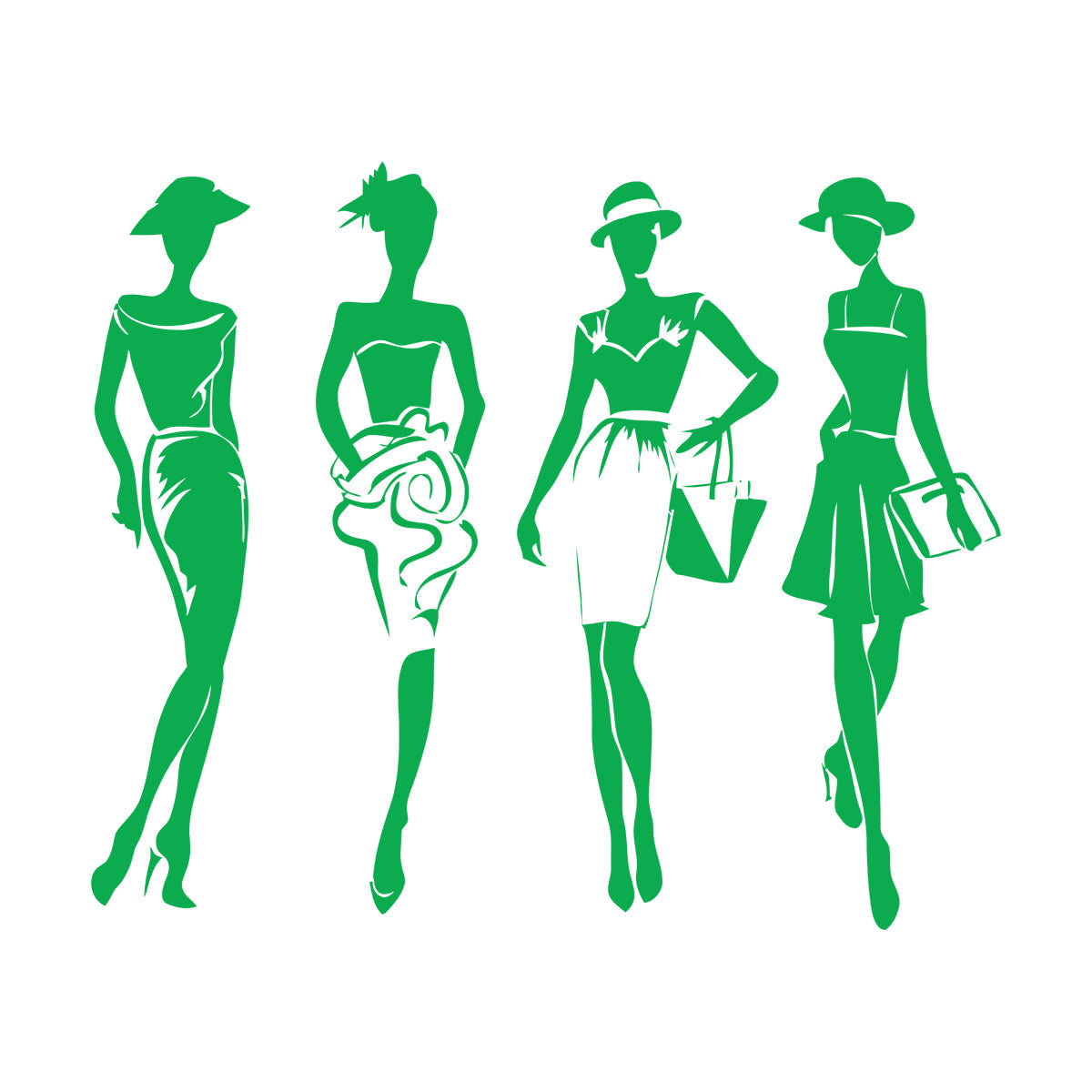 Mural And Wall Vinyl Decal Elegant Girls Fashion Store Lady Dress Beauty Vogue Multi Color Selection