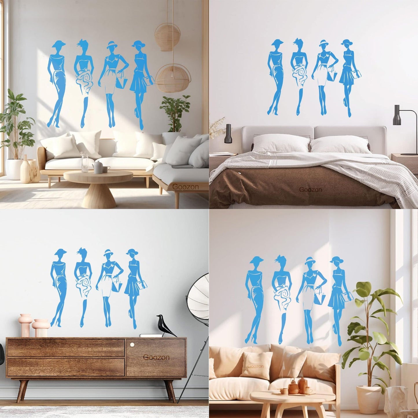 Mural And Wall Vinyl Decal Elegant Girls Fashion Store Lady Dress Beauty Vogue Multi Color Selection