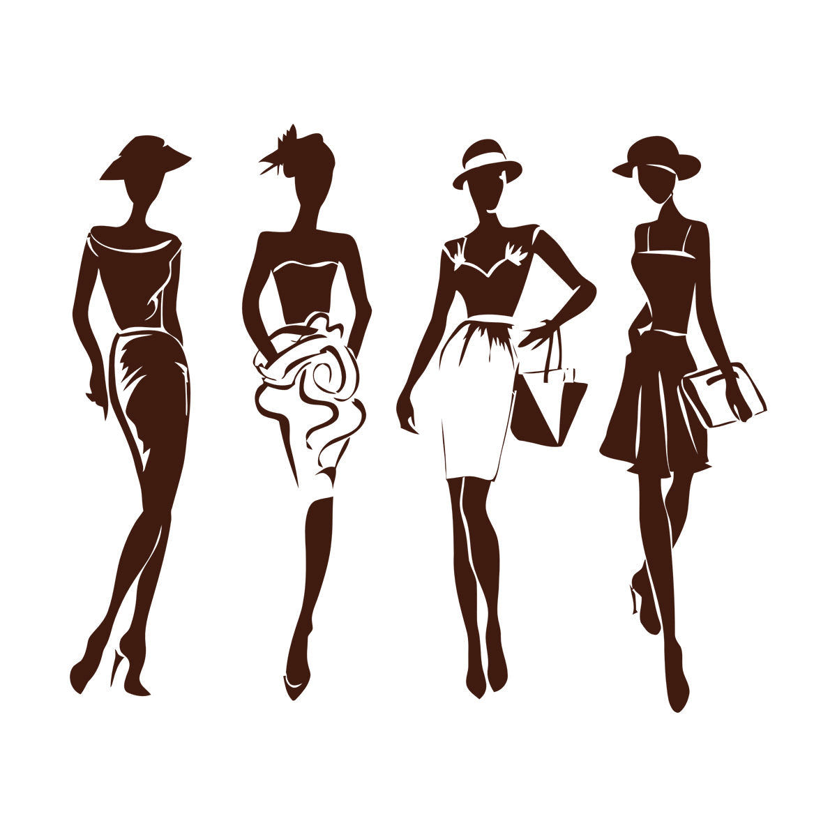 Mural And Wall Vinyl Decal Elegant Girls Fashion Store Lady Dress Beauty Vogue Multi Color Selection