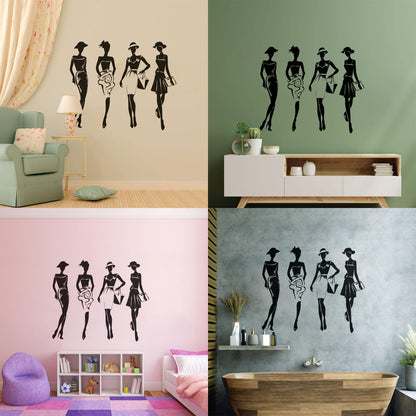 Mural And Wall Vinyl Decal Elegant Girls Fashion Store Lady Dress Beauty Vogue Multi Color Selection