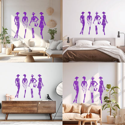 Mural And Wall Vinyl Decal Elegant Girls Fashion Store Lady Dress Beauty Vogue Multi Color Selection