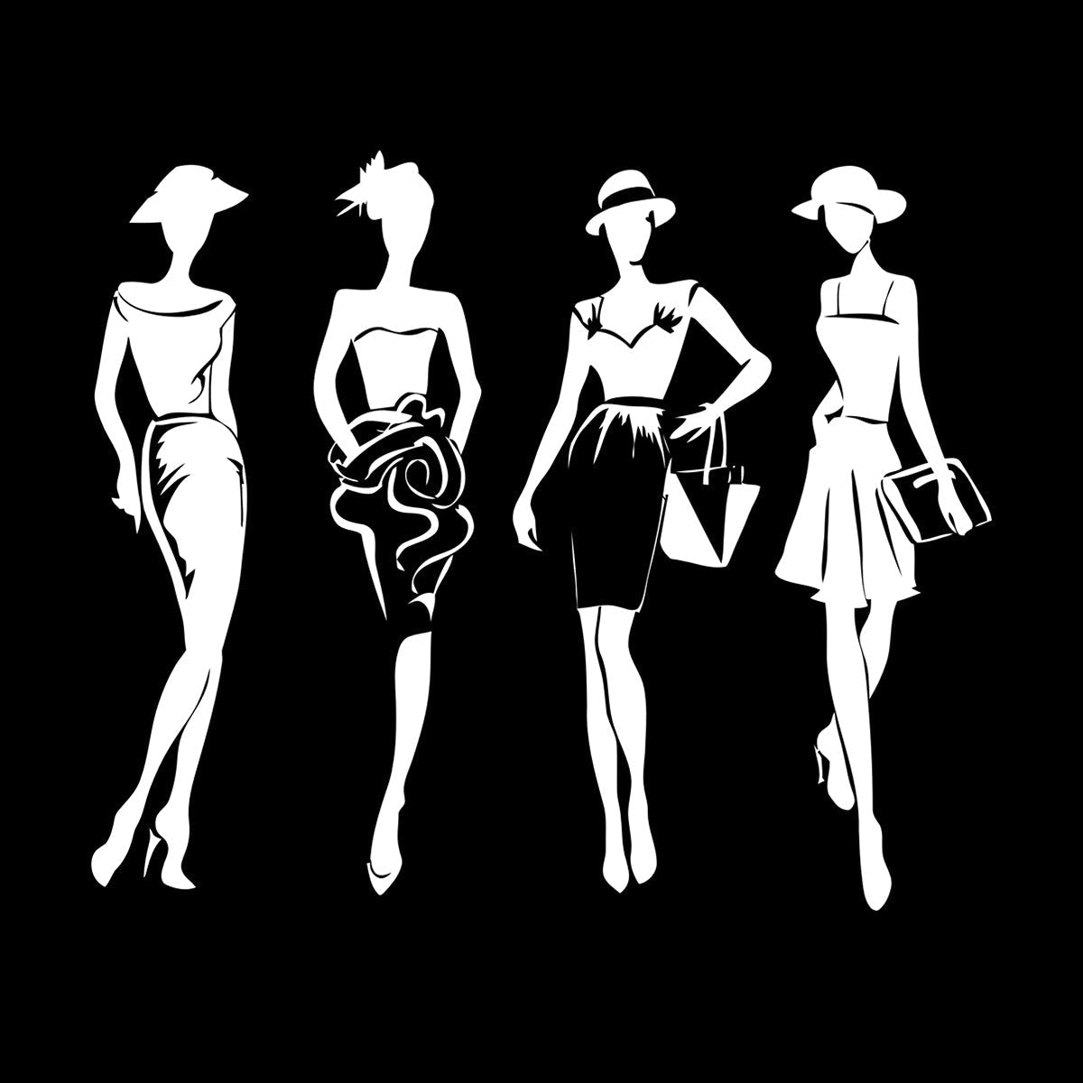 Mural And Wall Vinyl Decal Elegant Girls Fashion Store Lady Dress Beauty Vogue Multi Color Selection