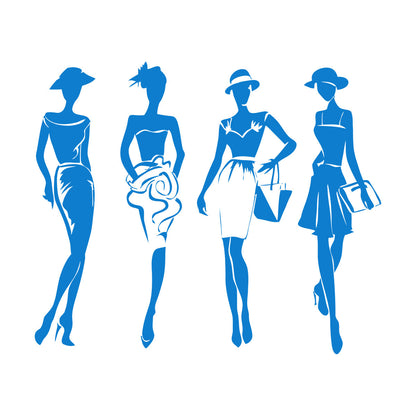 Mural And Wall Vinyl Decal Elegant Girls Fashion Store Lady Dress Beauty Vogue Multi Color Selection
