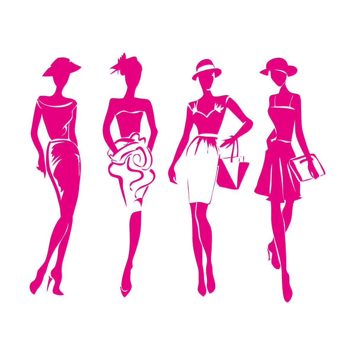 Mural And Wall Vinyl Decal Elegant Girls Fashion Store Lady Dress Beauty Vogue Multi Color Selection