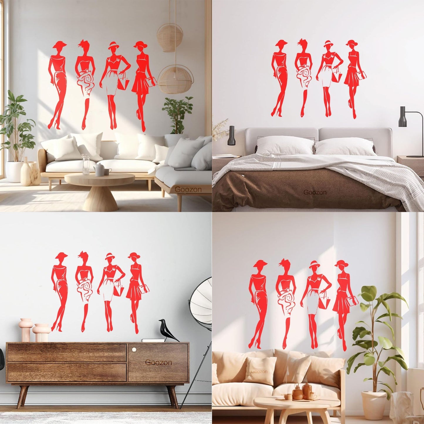 Mural And Wall Vinyl Decal Elegant Girls Fashion Store Lady Dress Beauty Vogue Multi Color Selection
