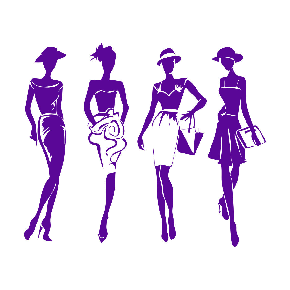 Mural And Wall Vinyl Decal Elegant Girls Fashion Store Lady Dress Beauty Vogue Multi Color Selection